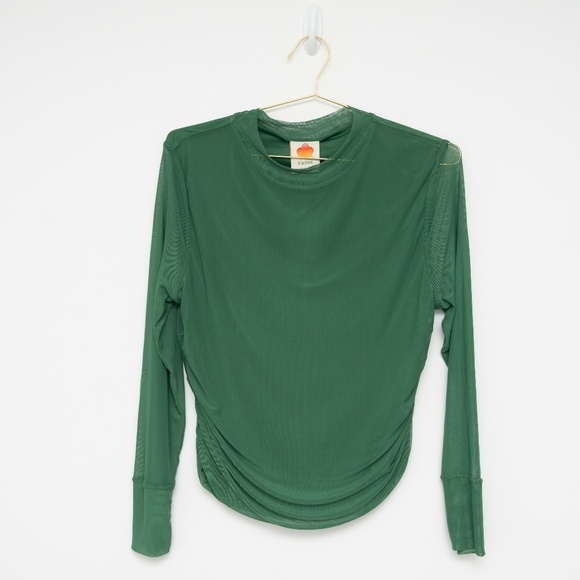 Farm Rio Deep Green Tulle Blouse Extra Large - Picture 2 of 10